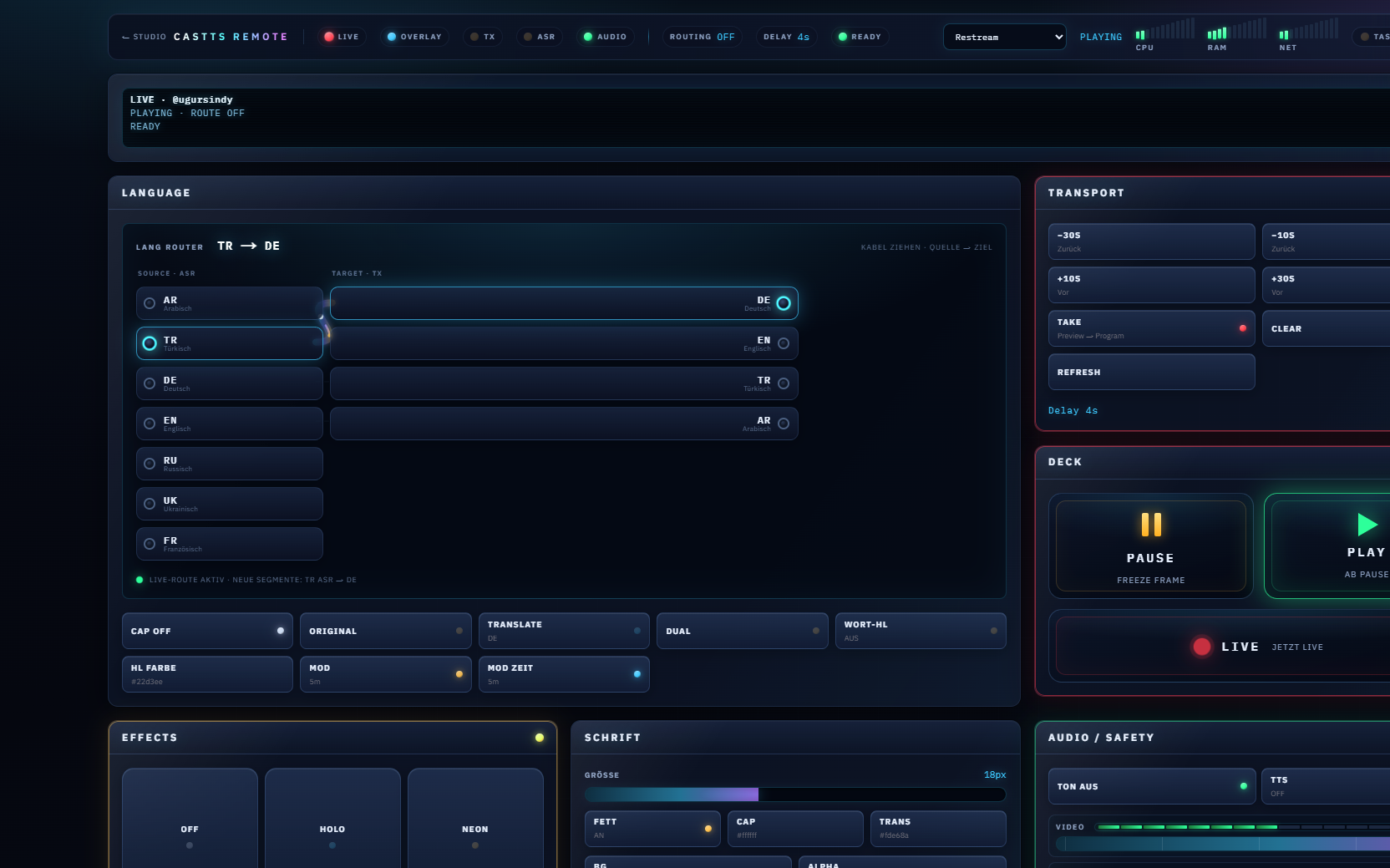 ObsCast Broadcast Remote